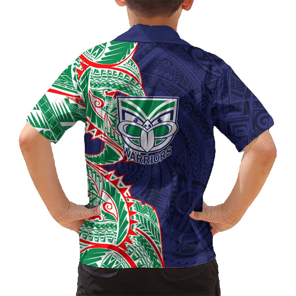 New Zealand Warriors Family Matching Puletasi and Hawaiian Shirt Polynesian Tribal Tattoo Pacific Sport Art