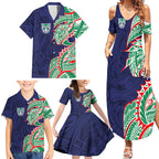 New Zealand Warriors Family Matching Summer Maxi Dress and Hawaiian Shirt Polynesian Tribal Tattoo Pacific Sport Art