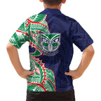 New Zealand Warriors Family Matching Summer Maxi Dress and Hawaiian Shirt Polynesian Tribal Tattoo Pacific Sport Art