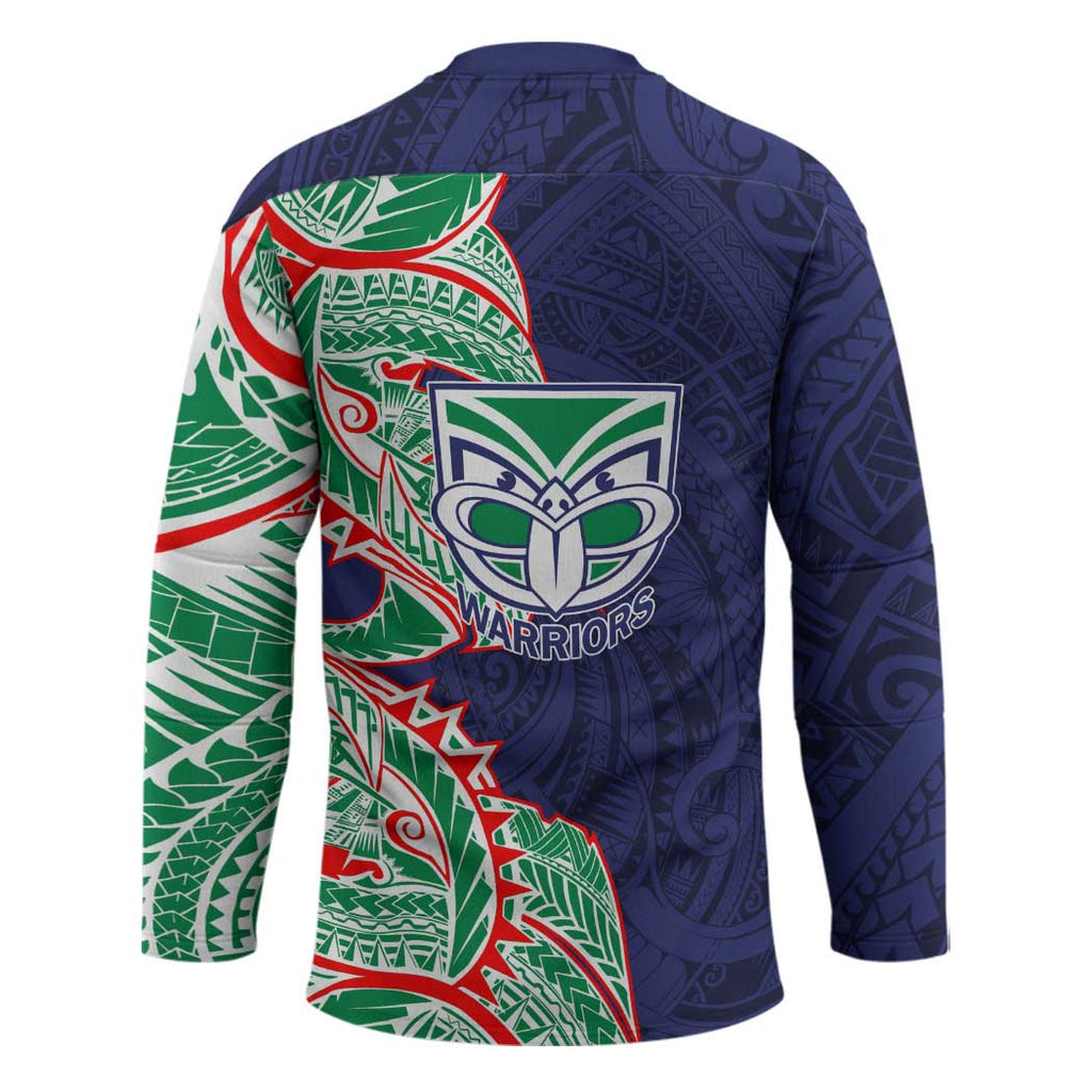New Zealand Warriors Hockey Jersey Polynesian Tribal Tattoo Pacific Sport Art