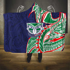 New Zealand Warriors Hooded Blanket Polynesian Tribal Tattoo Pacific Sport Art