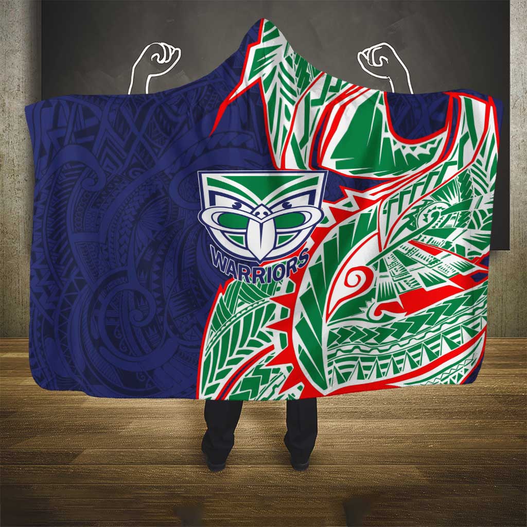 New Zealand Warriors Hooded Blanket Polynesian Tribal Tattoo Pacific Sport Art