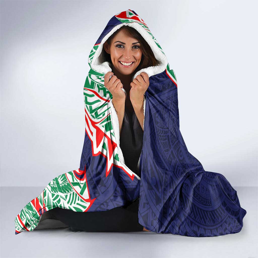 New Zealand Warriors Hooded Blanket Polynesian Tribal Tattoo Pacific Sport Art