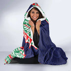 New Zealand Warriors Hooded Blanket Polynesian Tribal Tattoo Pacific Sport Art