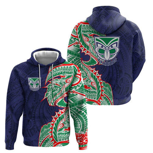 New Zealand Warriors Hoodie Polynesian Tribal Tattoo Pacific Sport Art