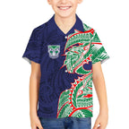 New Zealand Warriors Kid Hawaiian Shirt Polynesian Tribal Tattoo Pacific Sport Art