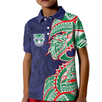 New Zealand Warriors Kid Polo Shirt Polynesian Tribal Tattoo Pacific Sport Art