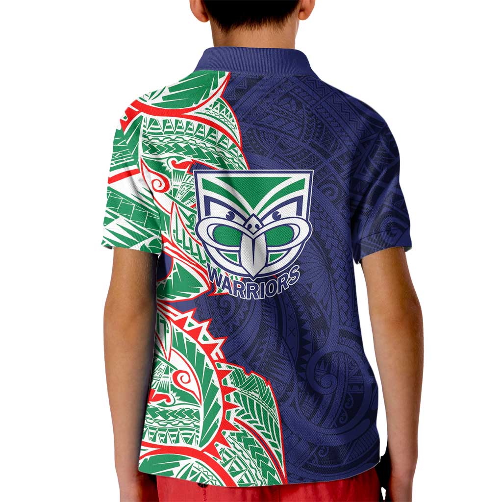 New Zealand Warriors Kid Polo Shirt Polynesian Tribal Tattoo Pacific Sport Art