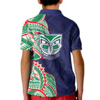 New Zealand Warriors Kid Polo Shirt Polynesian Tribal Tattoo Pacific Sport Art