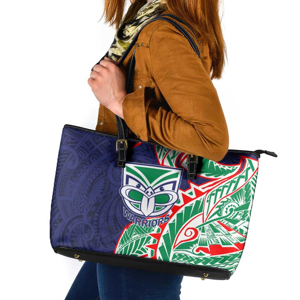New Zealand Warriors Leather Tote Bag Polynesian Tribal Tattoo Pacific Sport Art