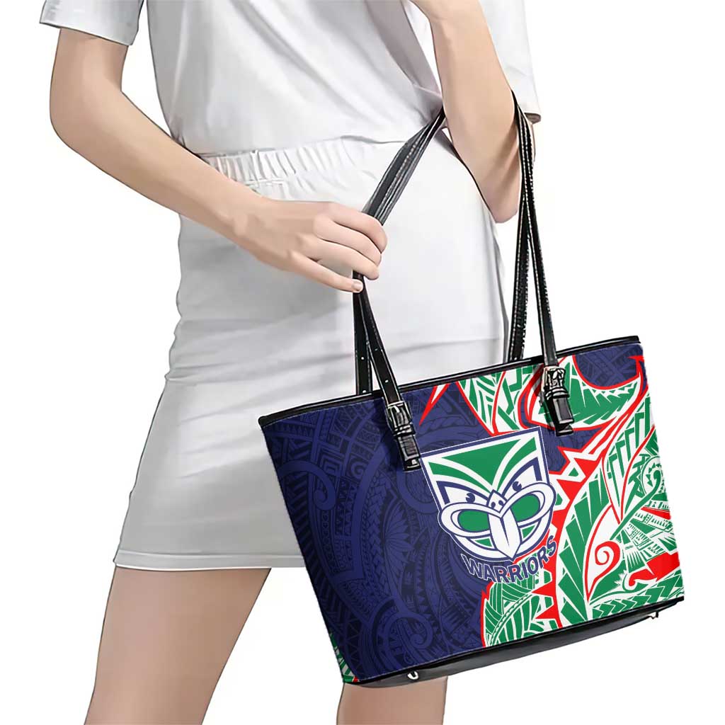 New Zealand Warriors Leather Tote Bag Polynesian Tribal Tattoo Pacific Sport Art