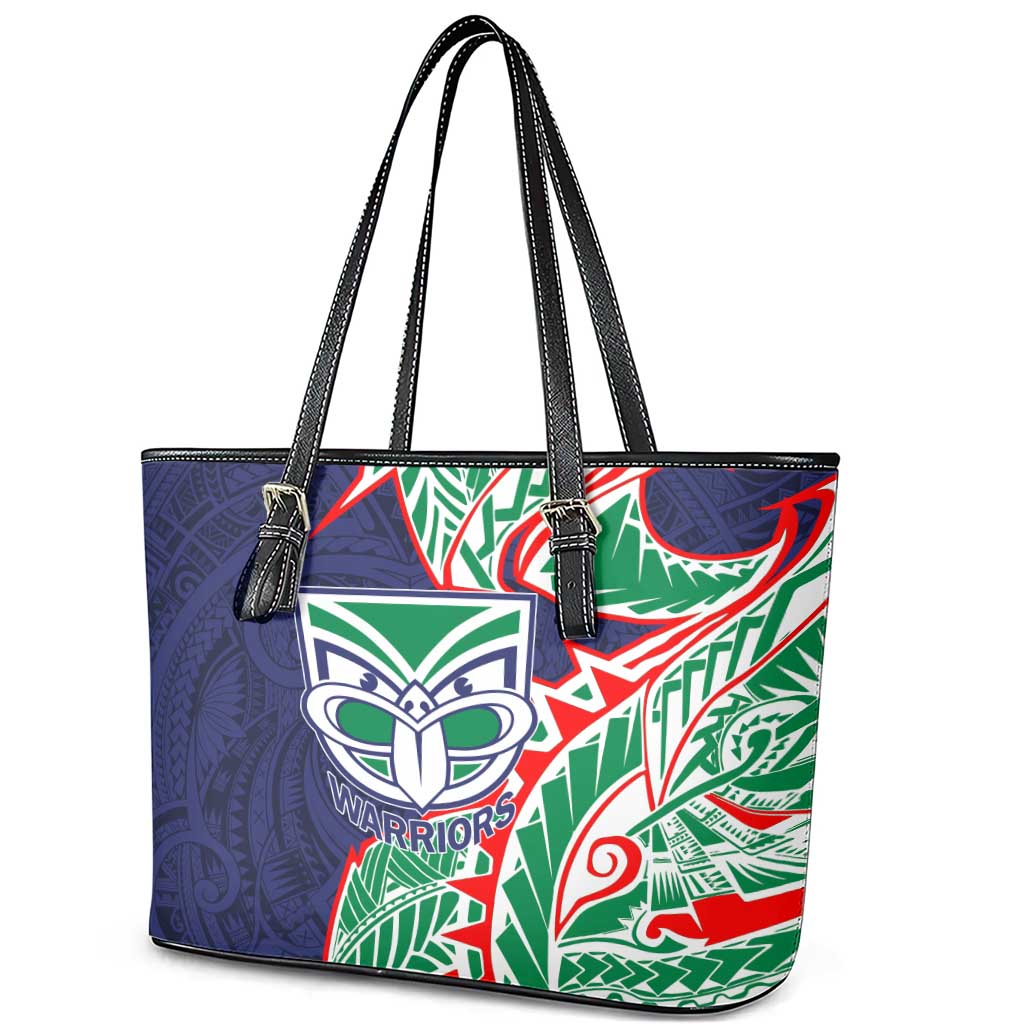 New Zealand Warriors Leather Tote Bag Polynesian Tribal Tattoo Pacific Sport Art