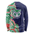 New Zealand Warriors Long Sleeve Shirt Polynesian Tribal Tattoo Pacific Sport Art