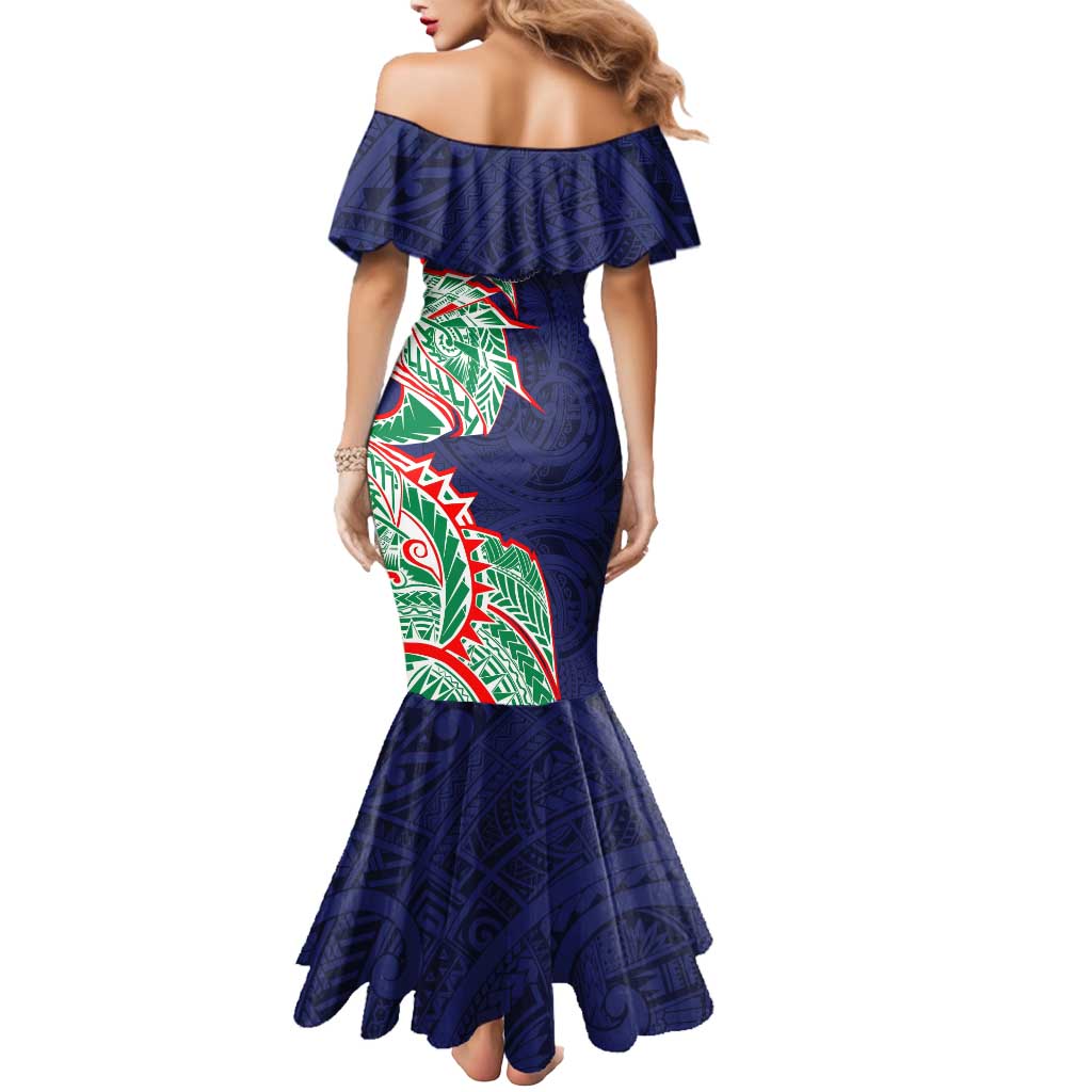 New Zealand Warriors Mermaid Dress Polynesian Tribal Tattoo Pacific Sport Art