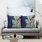 New Zealand Warriors Pillow Cover Polynesian Tribal Tattoo Pacific Sport Art