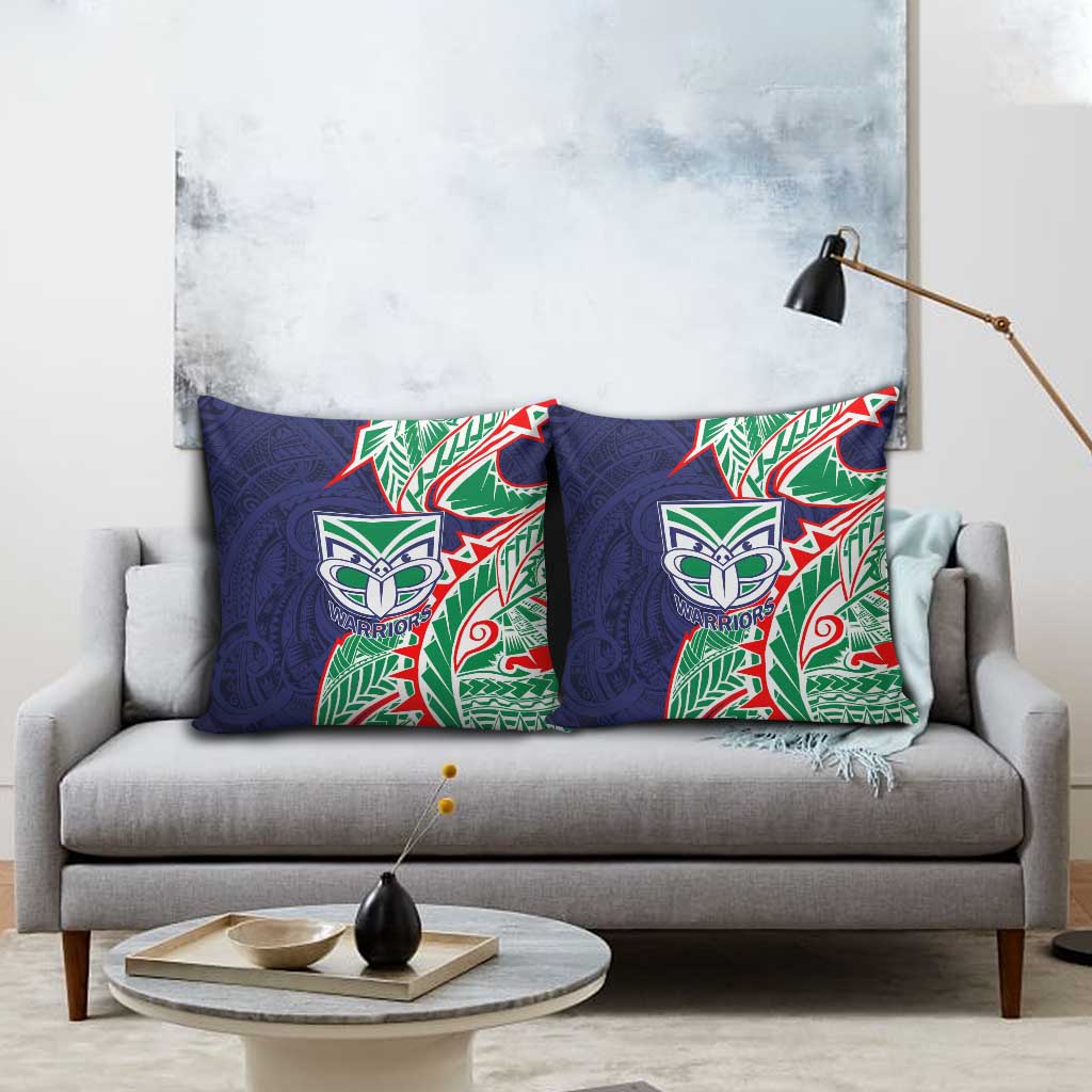 New Zealand Warriors Pillow Cover Polynesian Tribal Tattoo Pacific Sport Art