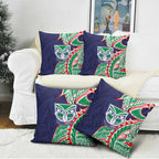 New Zealand Warriors Pillow Cover Polynesian Tribal Tattoo Pacific Sport Art
