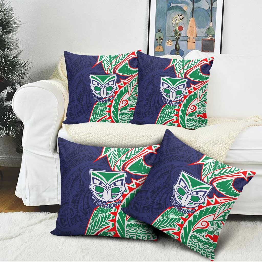 New Zealand Warriors Pillow Cover Polynesian Tribal Tattoo Pacific Sport Art