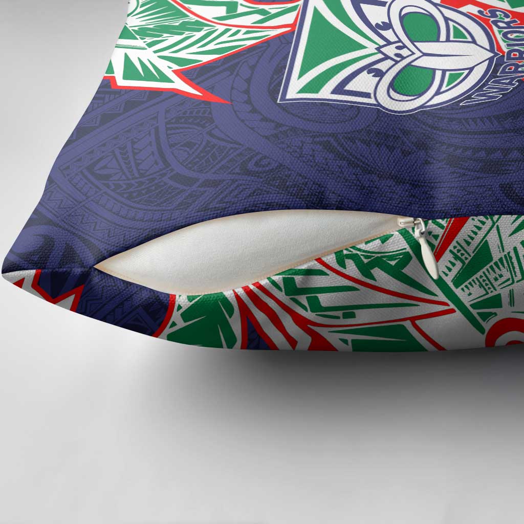 New Zealand Warriors Pillow Cover Polynesian Tribal Tattoo Pacific Sport Art