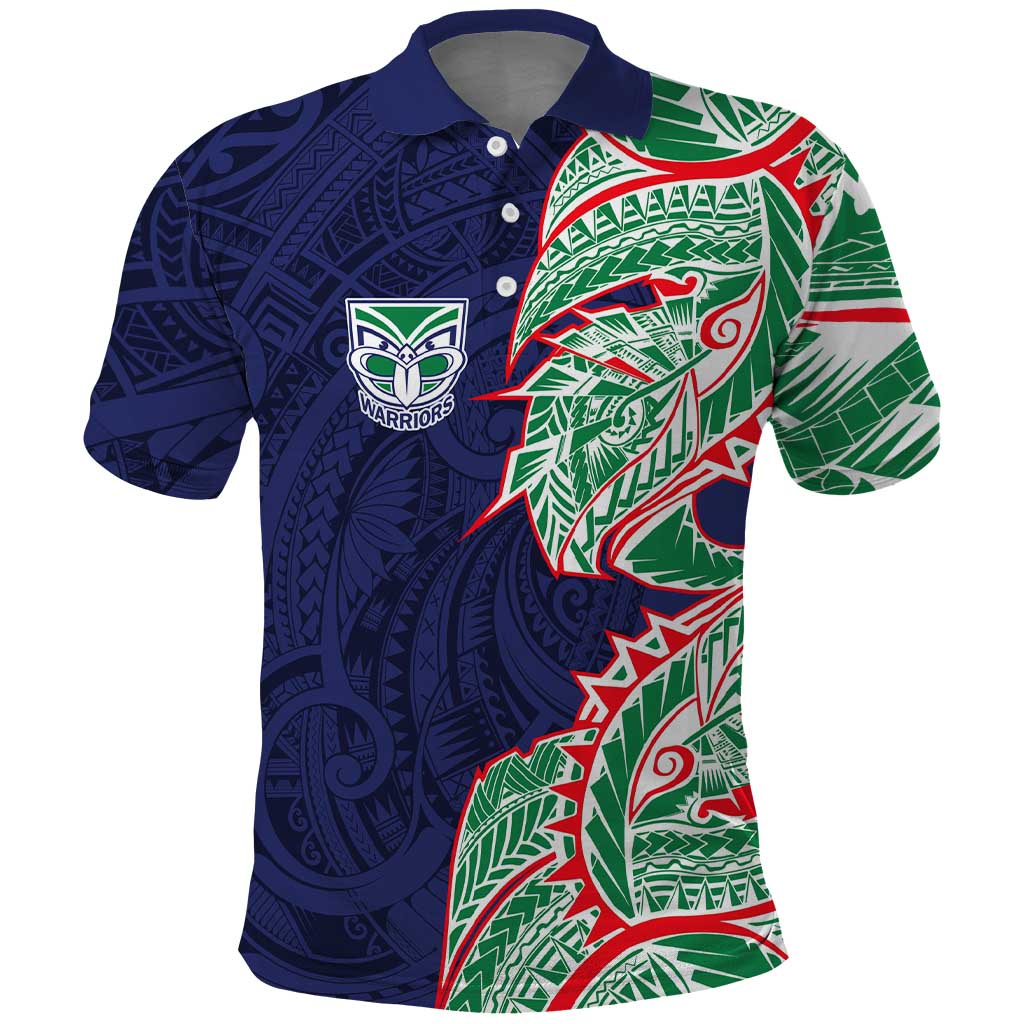 New Zealand Warriors Polo Shirt Polynesian Tribal Tattoo Pacific Sport Art