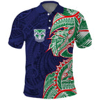 New Zealand Warriors Polo Shirt Polynesian Tribal Tattoo Pacific Sport Art