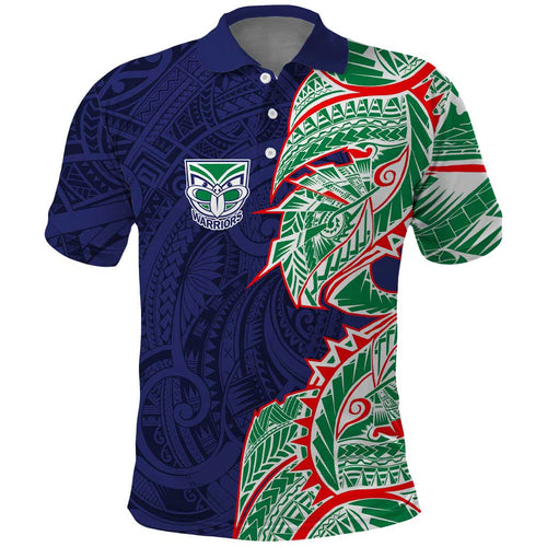 New Zealand Warriors Polo Shirt Polynesian Tribal Tattoo Pacific Sport Art