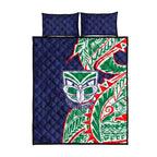 New Zealand Warriors Quilt Bed Set Polynesian Tribal Tattoo Pacific Sport Art
