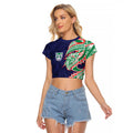 New Zealand Warriors Raglan Cropped T Shirt Polynesian Tribal Tattoo Pacific Sport Art
