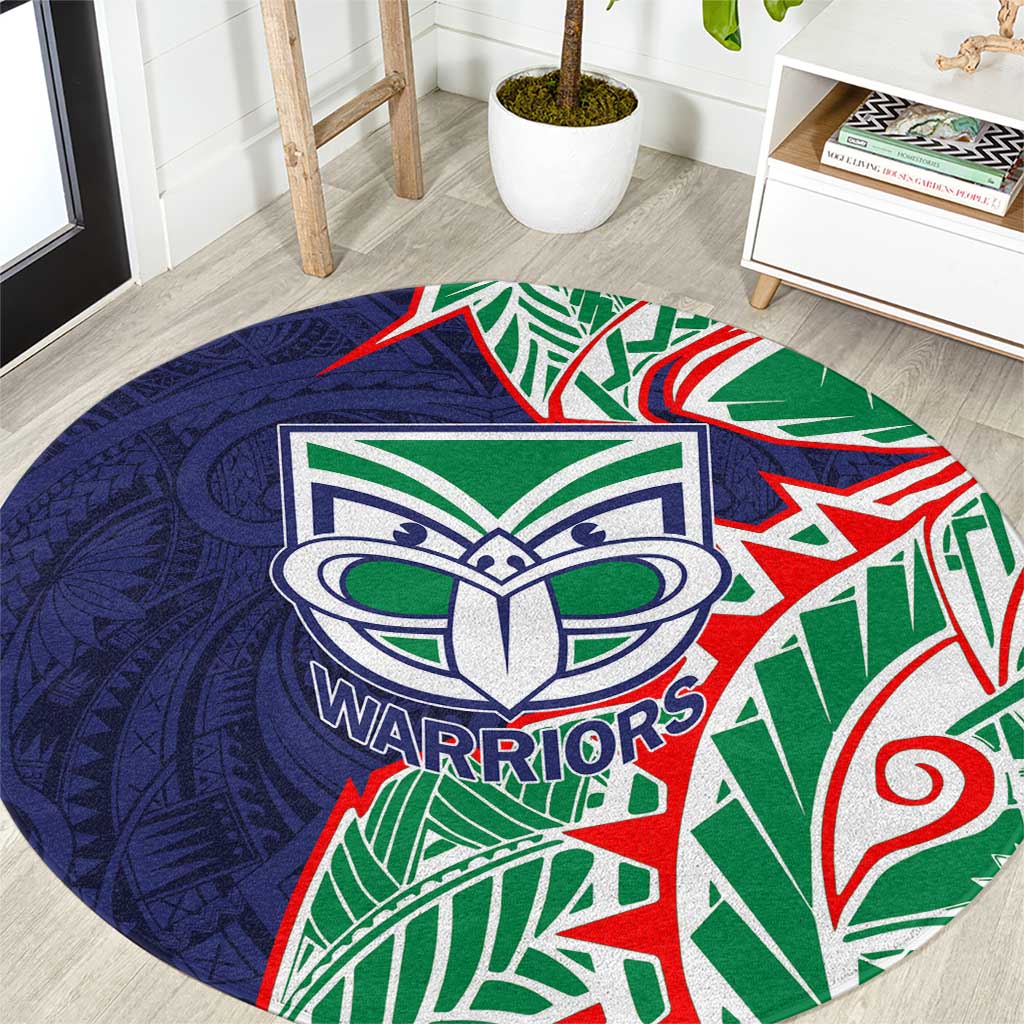 New Zealand Warriors Round Carpet Polynesian Tribal Tattoo Pacific Sport Art