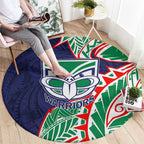 New Zealand Warriors Round Carpet Polynesian Tribal Tattoo Pacific Sport Art