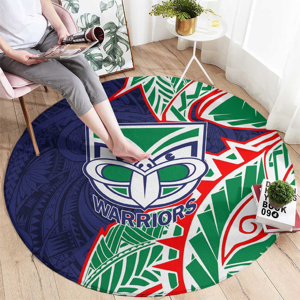 New Zealand Warriors Round Carpet Polynesian Tribal Tattoo Pacific Sport Art