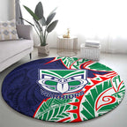 New Zealand Warriors Round Carpet Polynesian Tribal Tattoo Pacific Sport Art