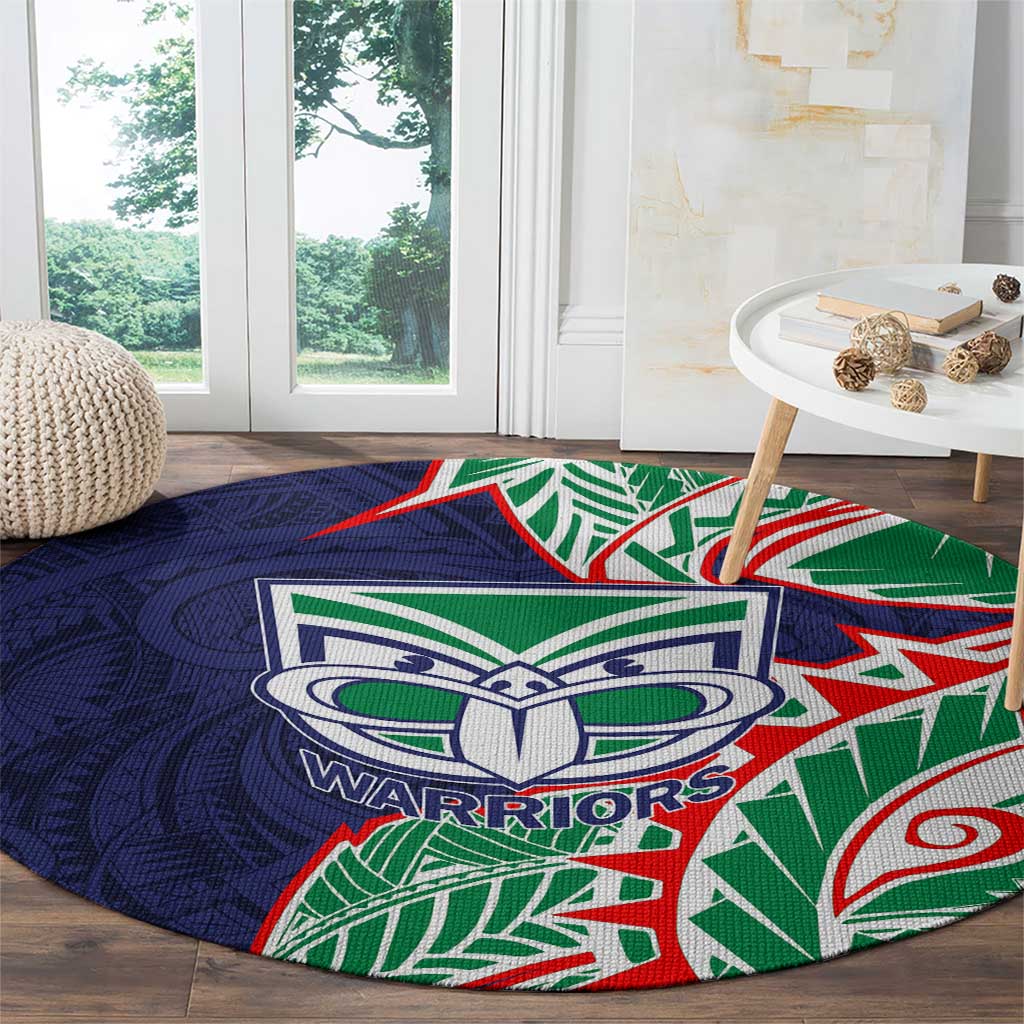 New Zealand Warriors Round Carpet Polynesian Tribal Tattoo Pacific Sport Art