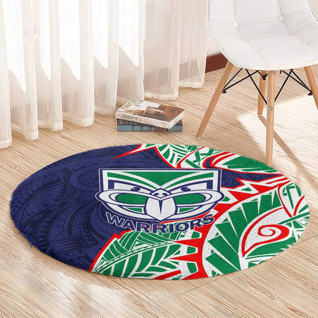 New Zealand Warriors Round Carpet Polynesian Tribal Tattoo Pacific Sport Art