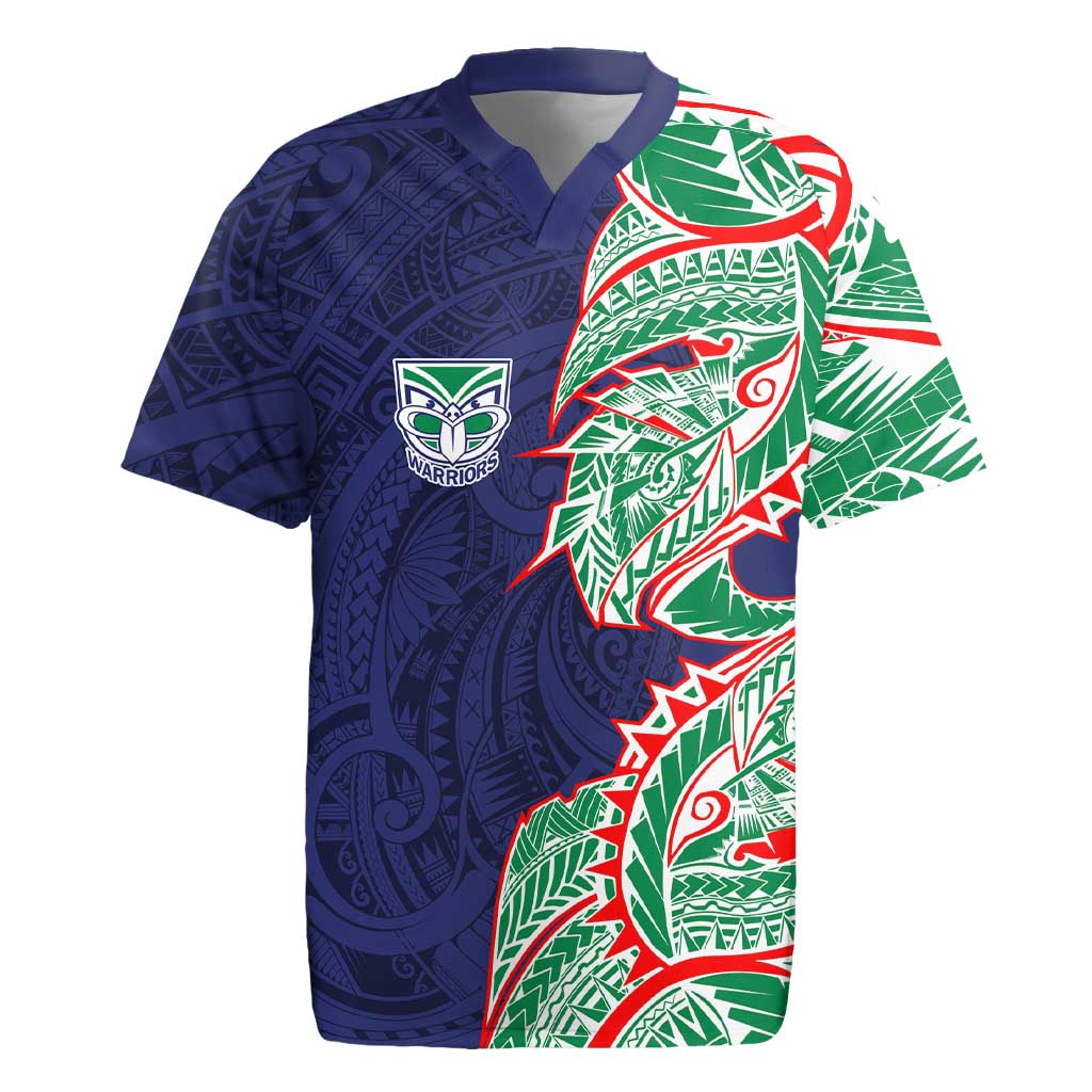 New Zealand Warriors Rugby Jersey Polynesian Tribal Tattoo Pacific Sport Art