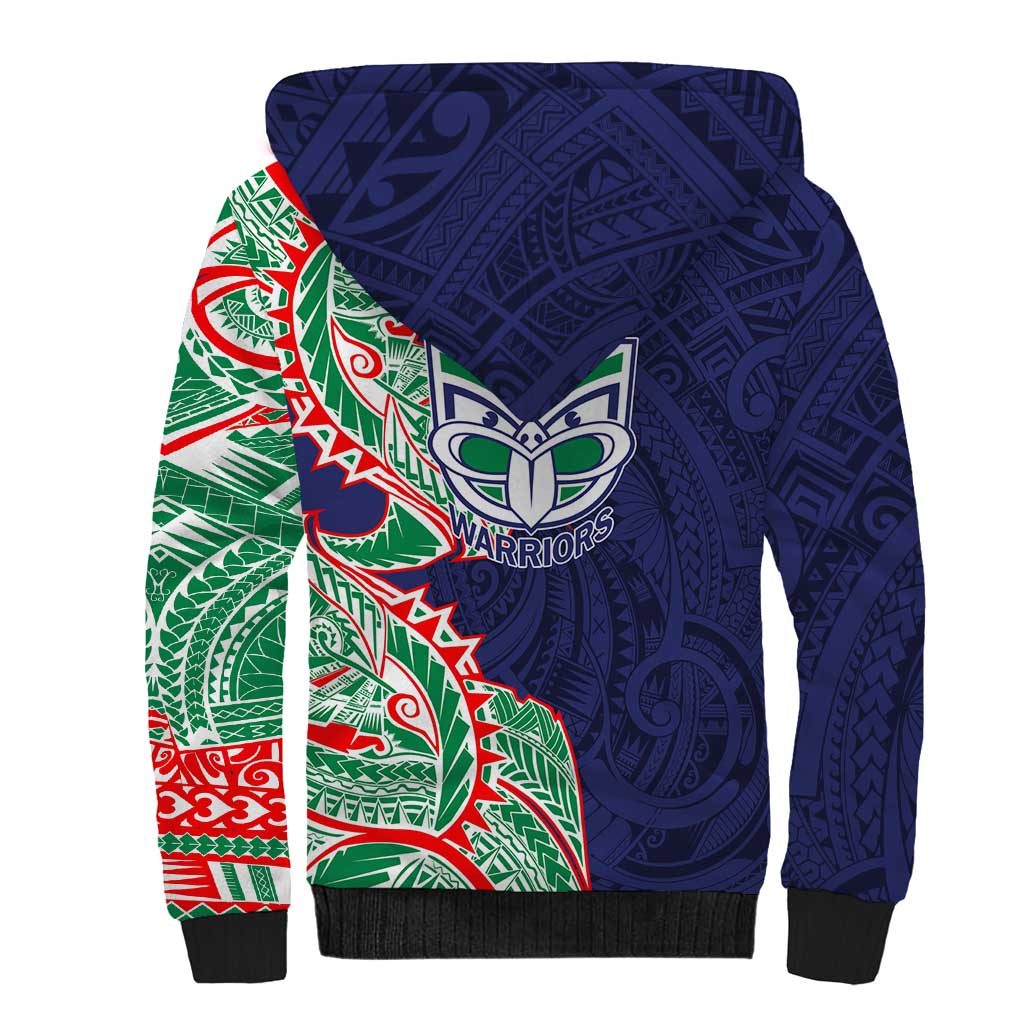 New Zealand Warriors Sherpa Hoodie Polynesian Tribal Tattoo Pacific Sport Art