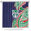 New Zealand Warriors Shower Curtain Polynesian Tribal Tattoo Pacific Sport Art