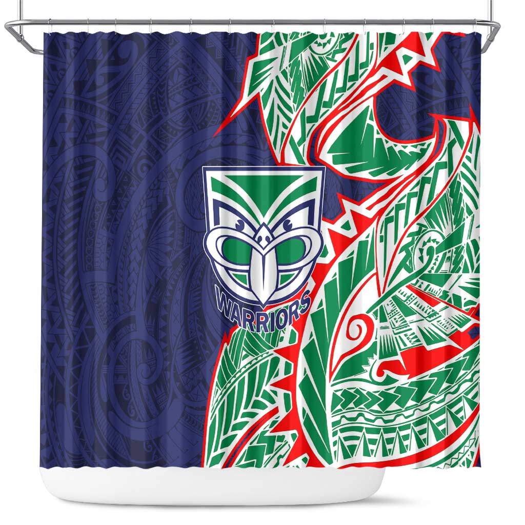 New Zealand Warriors Shower Curtain Polynesian Tribal Tattoo Pacific Sport Art
