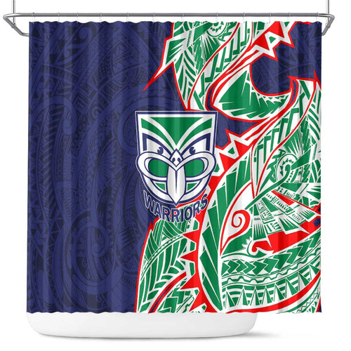 New Zealand Warriors Shower Curtain Polynesian Tribal Tattoo Pacific Sport Art