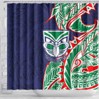 New Zealand Warriors Shower Curtain Polynesian Tribal Tattoo Pacific Sport Art