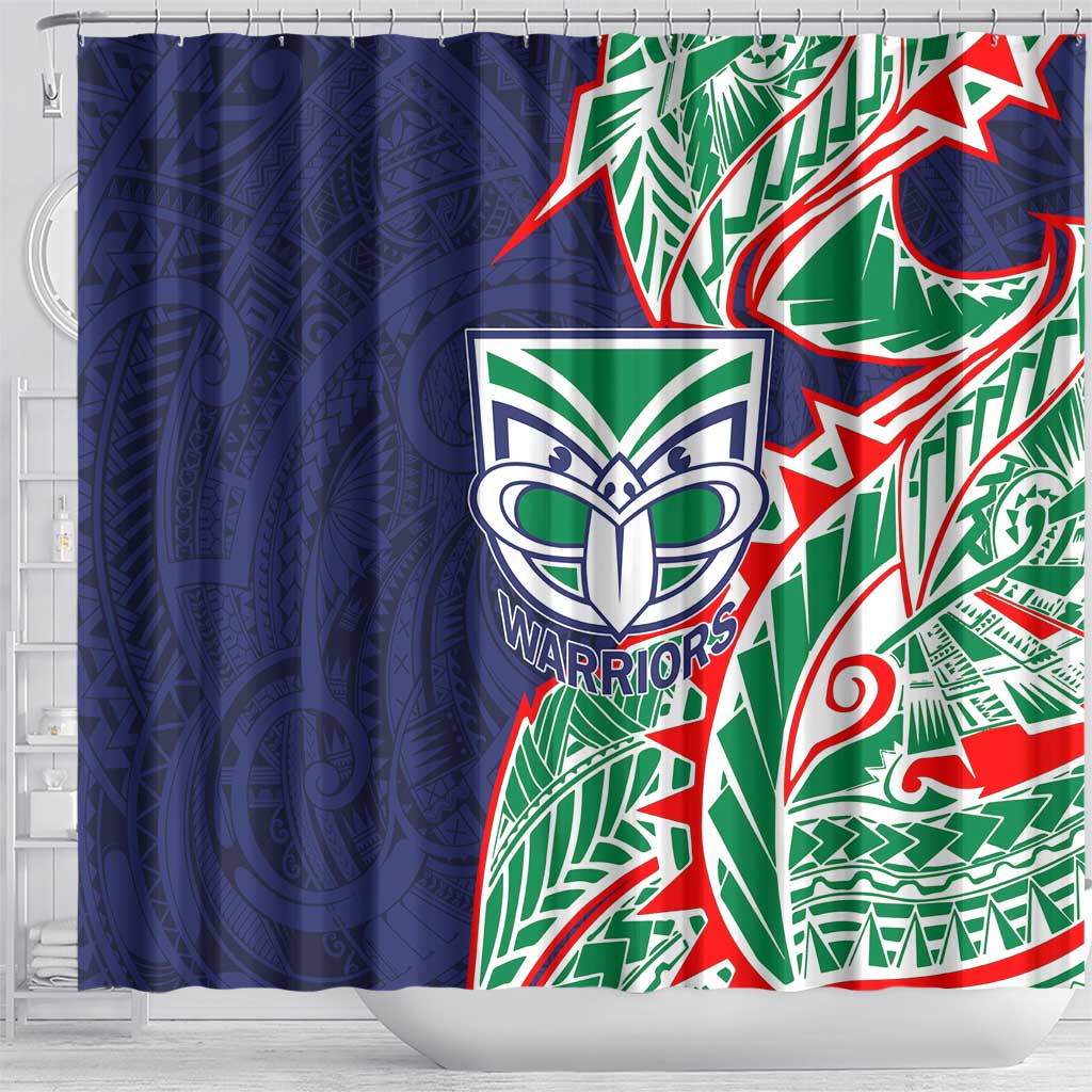New Zealand Warriors Shower Curtain Polynesian Tribal Tattoo Pacific Sport Art