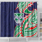 New Zealand Warriors Shower Curtain Polynesian Tribal Tattoo Pacific Sport Art