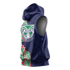 New Zealand Warriors Sleeveless Hoodie Polynesian Tribal Tattoo Pacific Sport Art