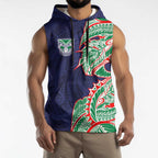 New Zealand Warriors Sleeveless Hoodie Polynesian Tribal Tattoo Pacific Sport Art