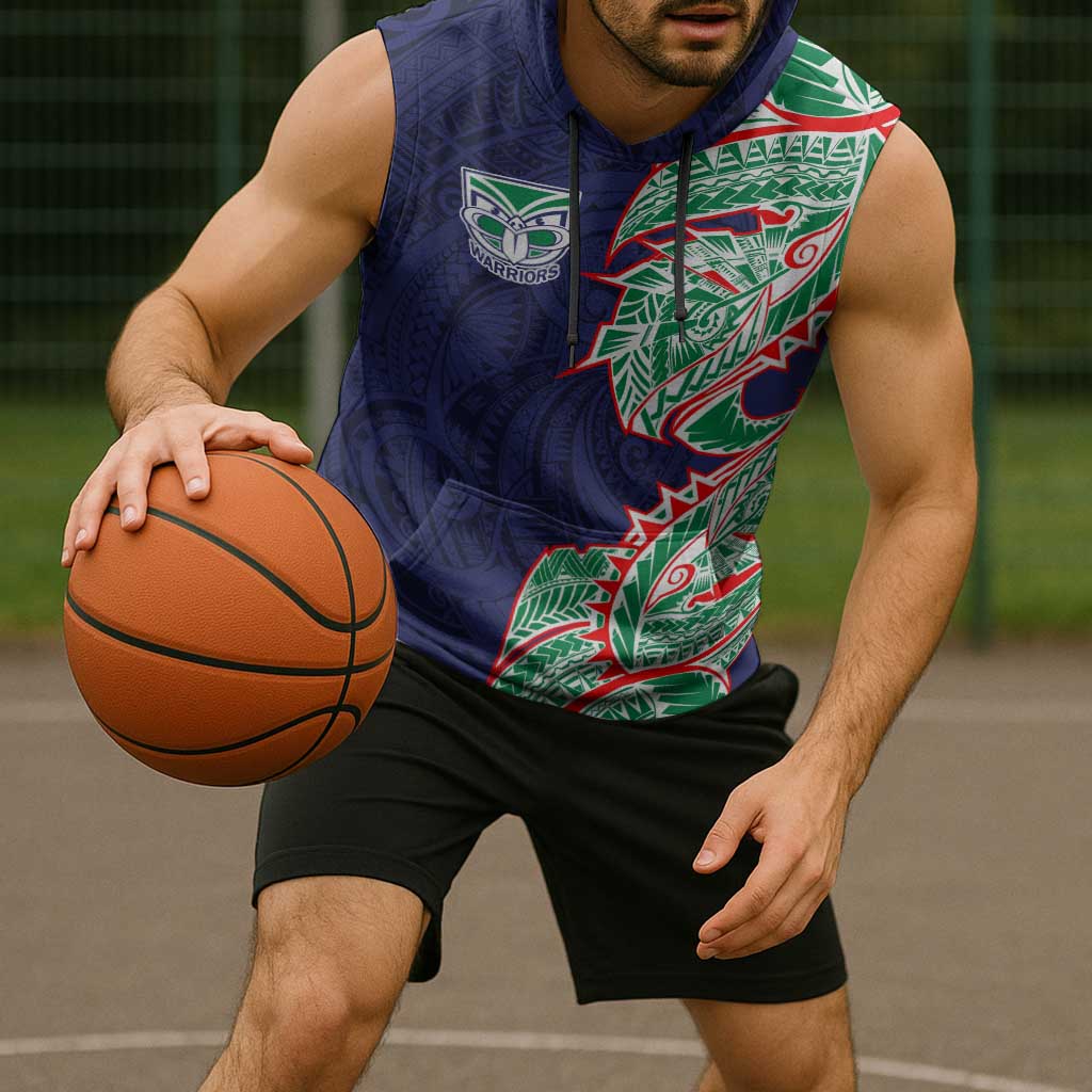 New Zealand Warriors Sleeveless Hoodie Polynesian Tribal Tattoo Pacific Sport Art
