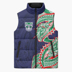 New Zealand Warriors Sleeveless Puffer Jacket Polynesian Tribal Tattoo Pacific Sport Art