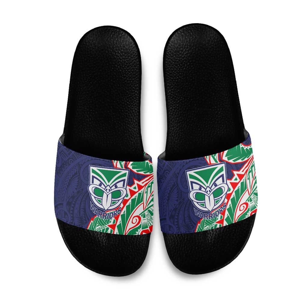 New Zealand Warriors Slide Sandals Polynesian Tribal Tattoo Pacific Sport Art