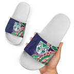 New Zealand Warriors Slide Sandals Polynesian Tribal Tattoo Pacific Sport Art