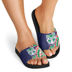 New Zealand Warriors Slide Sandals Polynesian Tribal Tattoo Pacific Sport Art