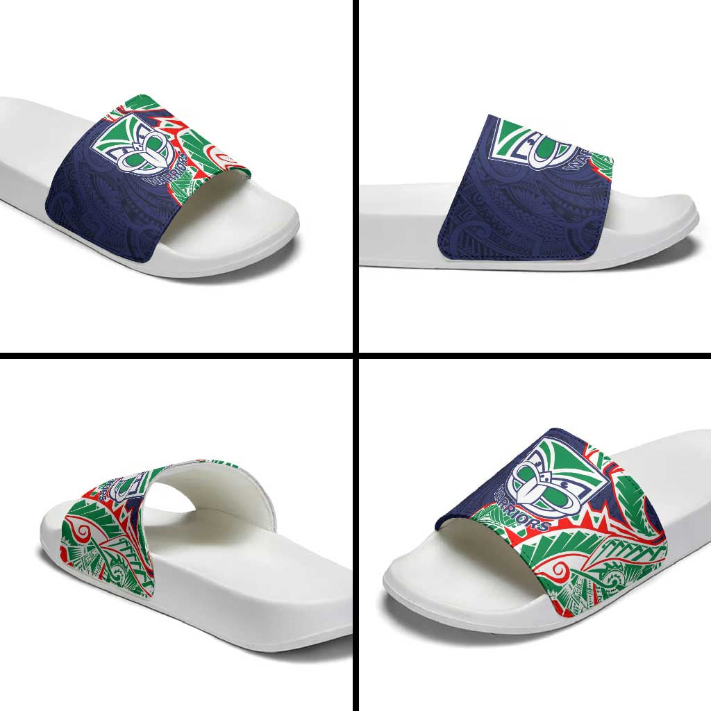 New Zealand Warriors Slide Sandals Polynesian Tribal Tattoo Pacific Sport Art